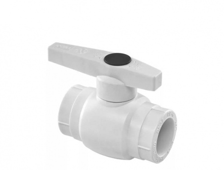 Кран шаровой для радиатора прямой 25 мм, 1/2' (белый)