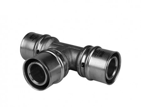 Пресс-фитинг-тройник с переходом на внутреннюю резьбу 26х1'х26