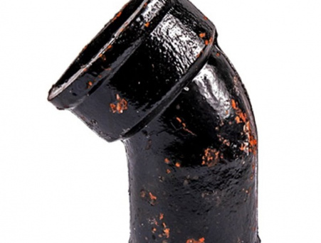 Отвод чугун SML Ду 125х90гр с успокоительным участком б/растр