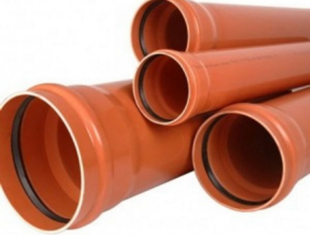 Труба для наружной канализации Ду 250х6.2мм SN4 L=4000 мм оранжевая, материал НПВХ/полипропилен