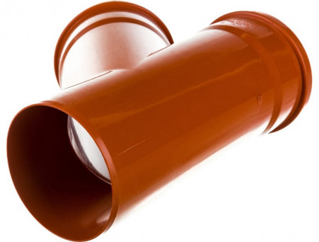 Тройник канализационный Ду 200х110х87 оранжевый